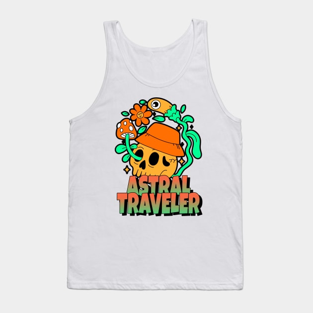 Astral Traveler Trippy Mushrooms Tank Top by Tip Top Tee's